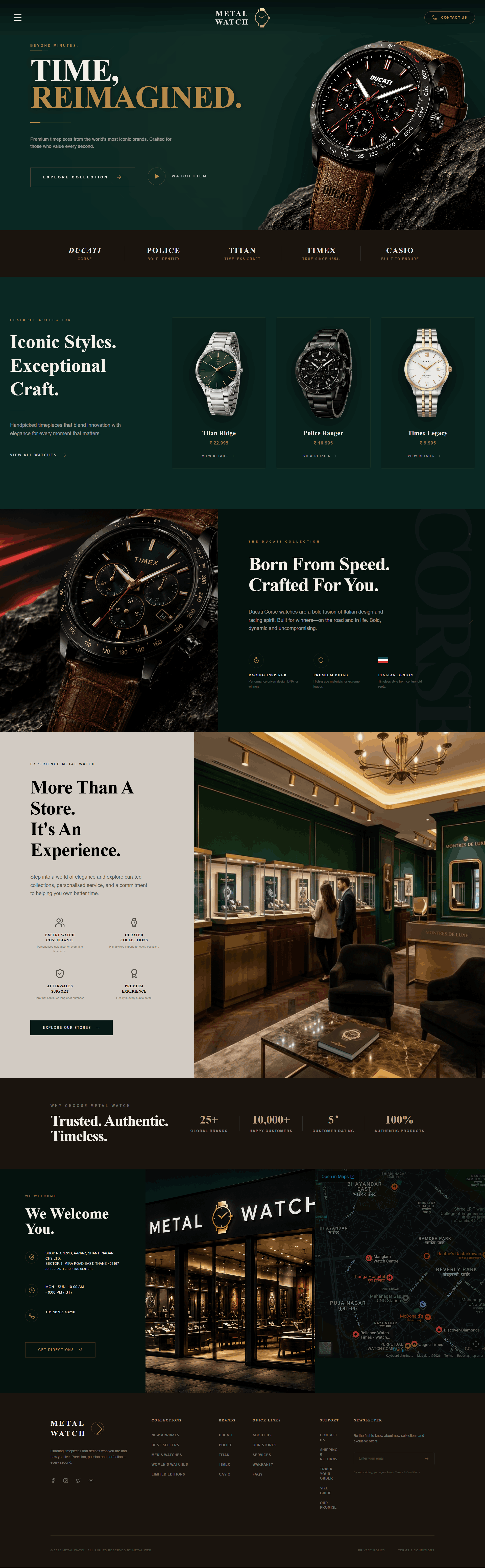 Metal Watch luxury retail ecommerce website desktop design by Metal Web